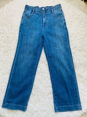 J. CREW Re-Imagined Paperbag Waist Wide Leg Crop Jean’s Women’s 28 High Rise